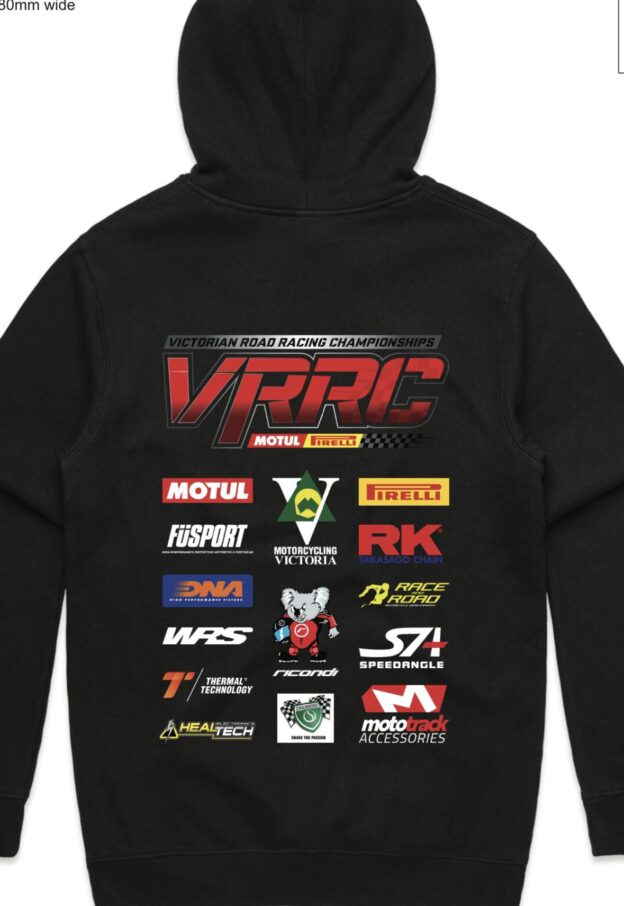 VRRC Sponsor hoodie back